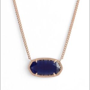 Kendra Scott Dylan Necklace Navy Rose Gold